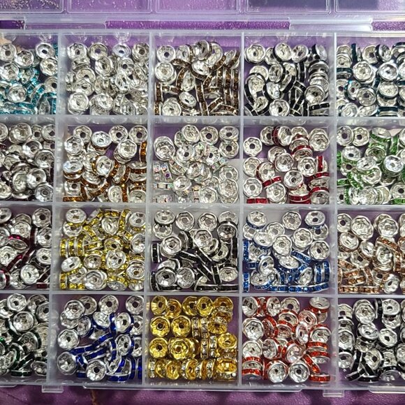 500PCS/20 Colors Spacer Beads for Jewelry Making, 10mm - Picture 1 of 8